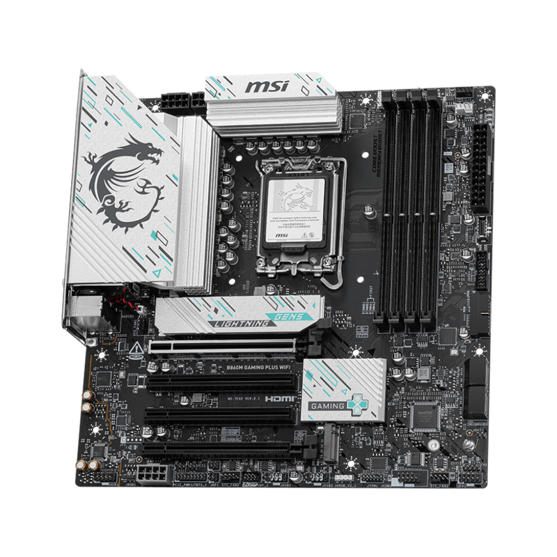 Материнская плата MSI B860M GAMING PLUS WIFI Soc-1851 Intel B860 4xDDR5 mATX AC`97 8ch(7.1) 5Gigabit