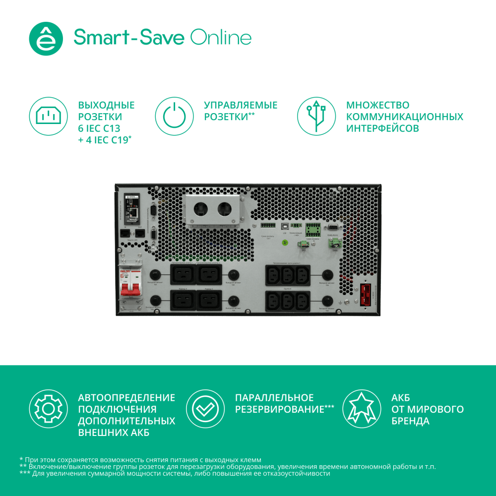 Источник бесперебойного питания Systeme Electriс SRT SRTSE5KRTXLIEC-NC 5000Вт 5000ВА черный