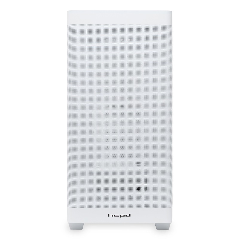 Корпус HSPD M740, Mesh Mid Tower, White, TG, 0.6 SPCC, no fans, E-ATX, ATX, mATX, mITX, 170/400/200m