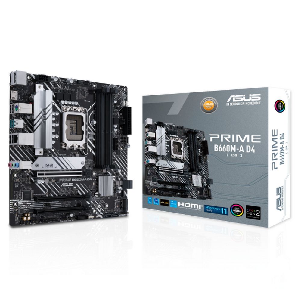 Материнская плата Asus PRIME B660M-A D4-CSM Soc-1700 Intel B660 4xDDR4 mATX AC`97 8ch(7.1) GbLAN RAI