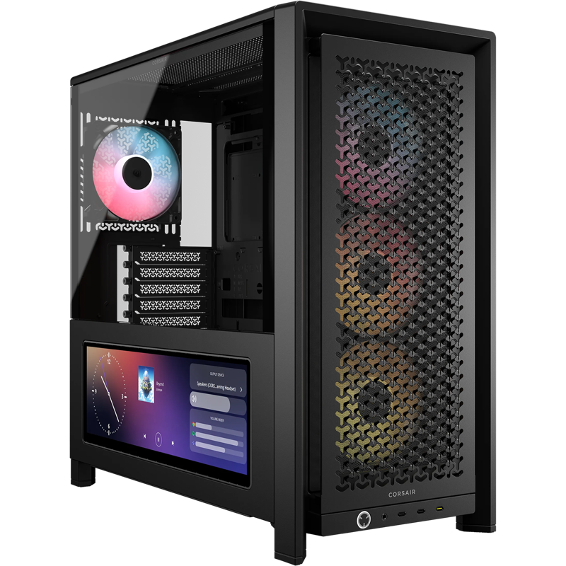 Корпус Corsair Frame 4000D LCD RS ARGB, Midi-Tower, TG, 3x120mm ARGB, 2xUSB-A 3.2, 1xUSB 3.2 Type-C,