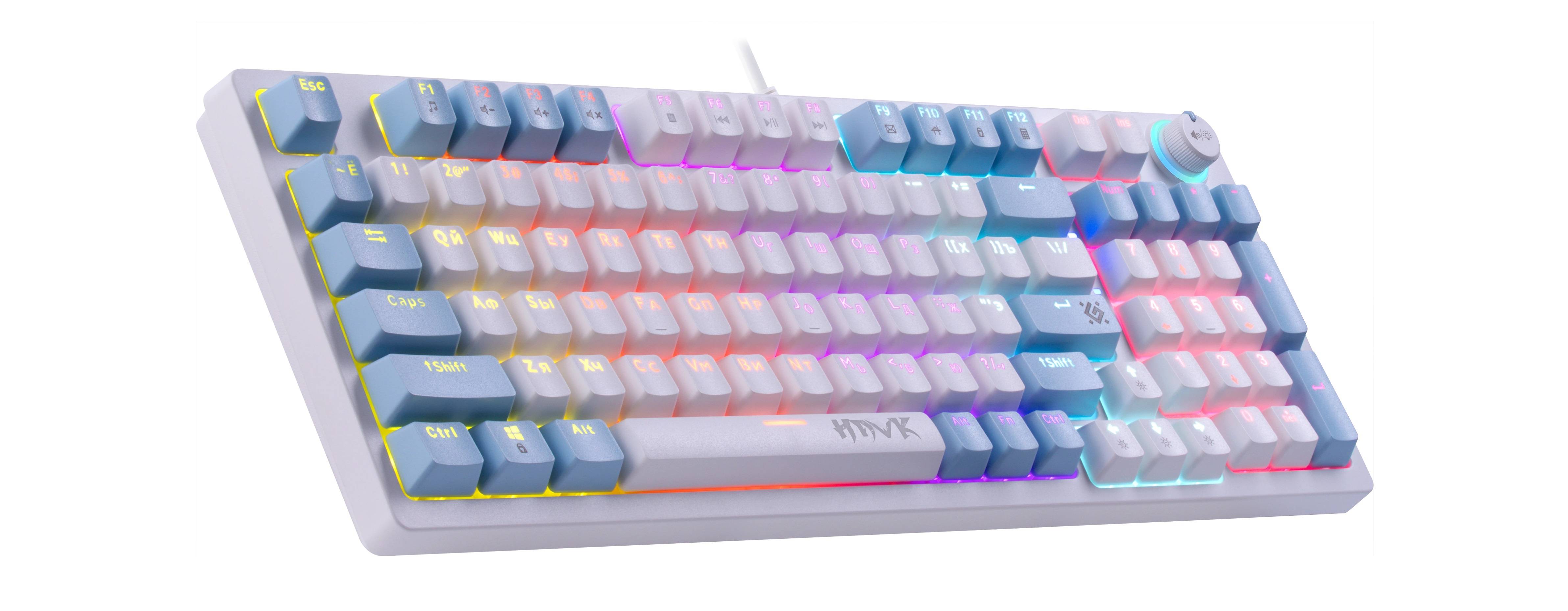 Клавиатура Defender Hawk GK-418 механическая белый USB Multimedia for gamer LED (45421)