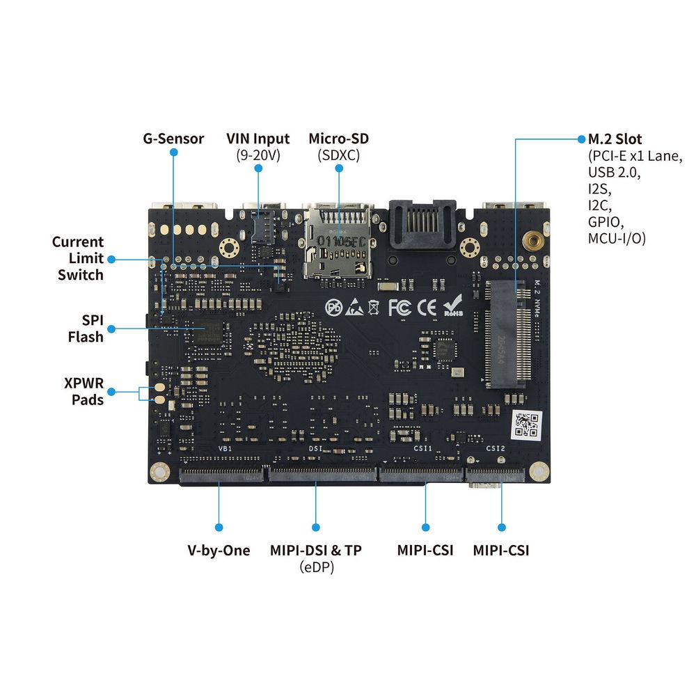 Одноплатный компьютер Khadas VIM4 Active cooling kit ARM Cortex-A73 4-Core + Cortex-A53 4-Core Amlog