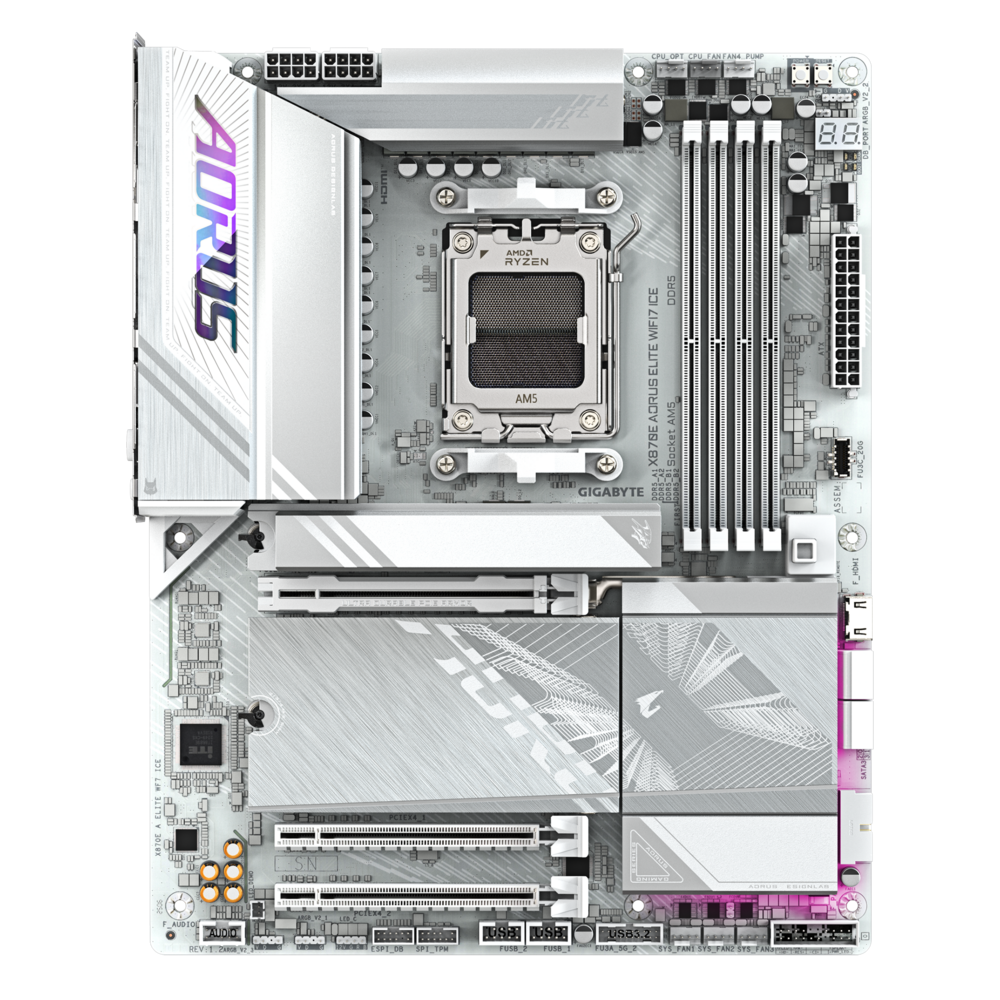 Материнская плата Gigabyte X870E AORUS ELITE WIFI7 ICE Socket AM5 AMD X870E 4xDDR5 ATX AC`97 8ch(7.1
