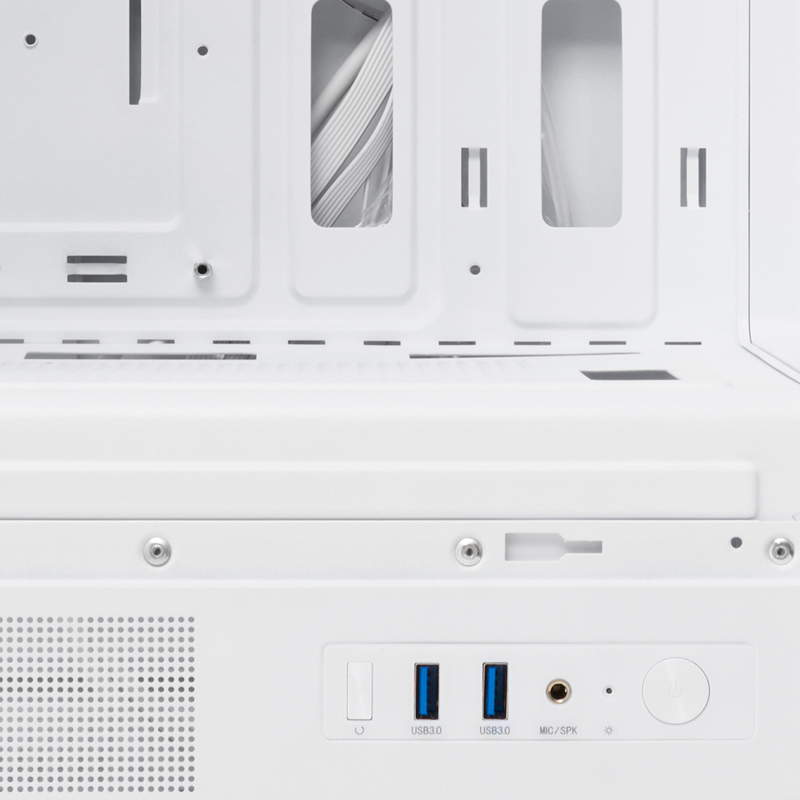 Корпус HSPD F510, Panoramic Mid Tower, White, TG, 0.5 SPCC, 3x120mm ARGB ATX, mATX, mITX 180/280/160