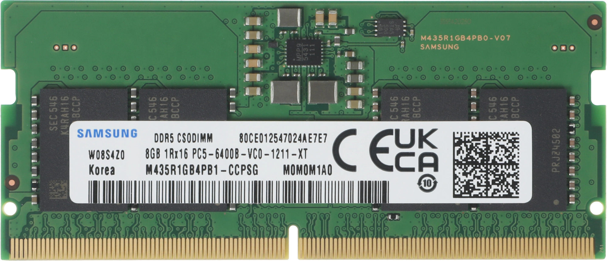 Память DDR5 8GB 6400MHz Samsung M435R1GB4PB1-CCPSG OEM PC5-51200 CL52 SO-DIMM CSODIMM 262-pin 1.1В single rank OEM