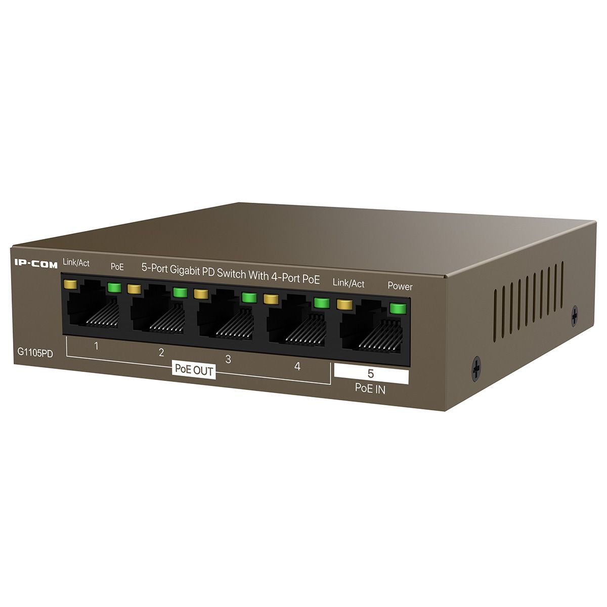 Коммутатор IP-Com G1105PD (L2) 5x1Гбит/с 4PoE 30W неуправляемый