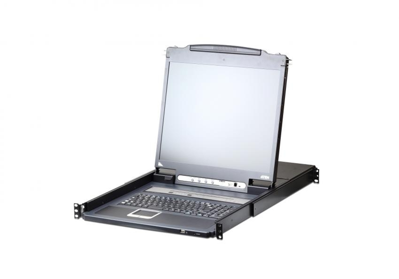 КВМ переключатель ATEN 17" 1-Local/Remote Share Access 8-Port PS/2-USB VGA Single Rail LCD KVM over 