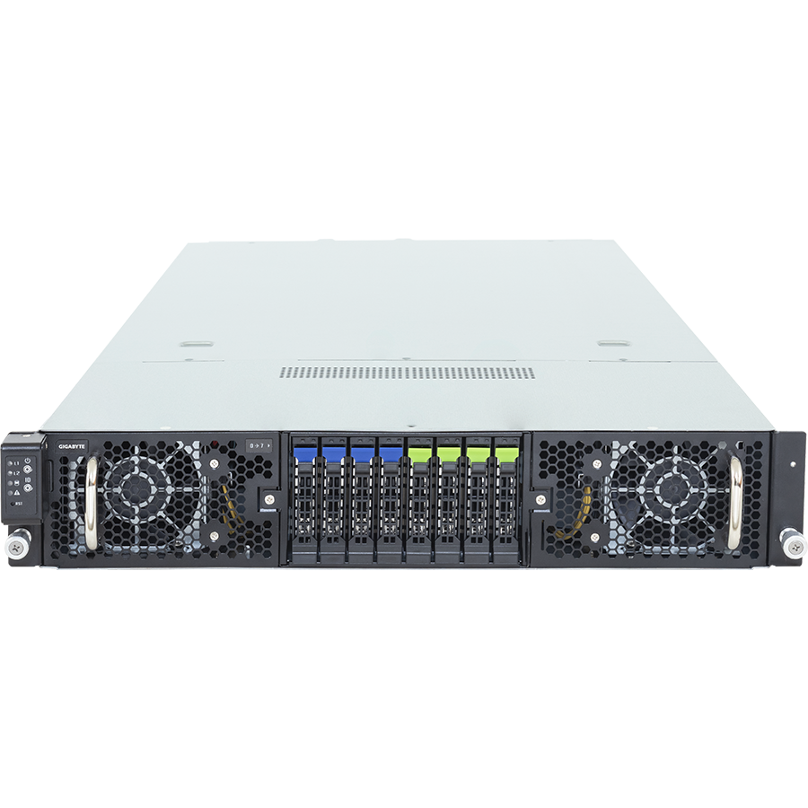 Серверная платформа/ Gigabyte G294-Z42-AAP2, 2U, 2 x (LGA 6096) Socket SP5, 24x DDR5 6400/4800, 4 x 2.5 NVMe/SATA/SAS-4* + 4x 2.5" SATA/SAS-4* (SAS need raid), 2 x 10Gb LAN (Broadcom BCM57416) + 1x Management LAN, -8 x FHFL x16 (Gen5 x16), from PEX89048,