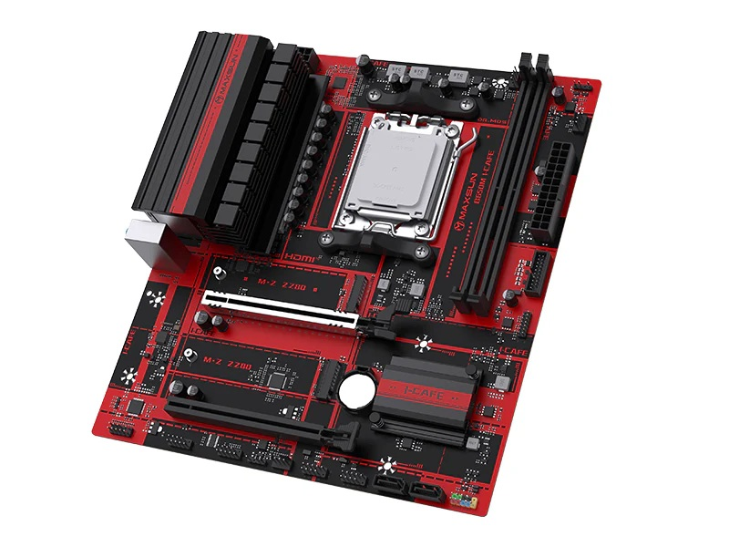 Материнская плата MAXSUN MS-B650M I-CAFE, AM5, B650, 2*DDR5, 2*SATA3, 2*M.2, USB 3.2, USB 2.0, 2*PCI