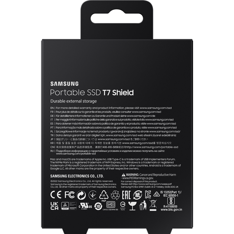 Накопитель SSD Samsung Original USB-C 4TB MU-PE4T0S/WW Shield T7 1.8" черный