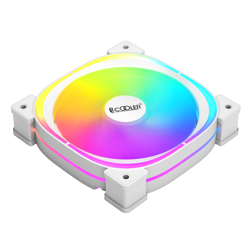 Кулер для корпуса PCCooler EF120 ARGB WH (120x120x25mm, 4-pin PWM, ARGB, 37.98CFM, 25.7dBA, 1500RPM,