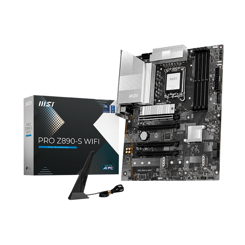 Материнская плата MSI PRO Z890-S WIFI Soc-1851 Intel Z890 ATX AC`97 8ch(7.1) 2.5Gg RAID+HDMI+DP