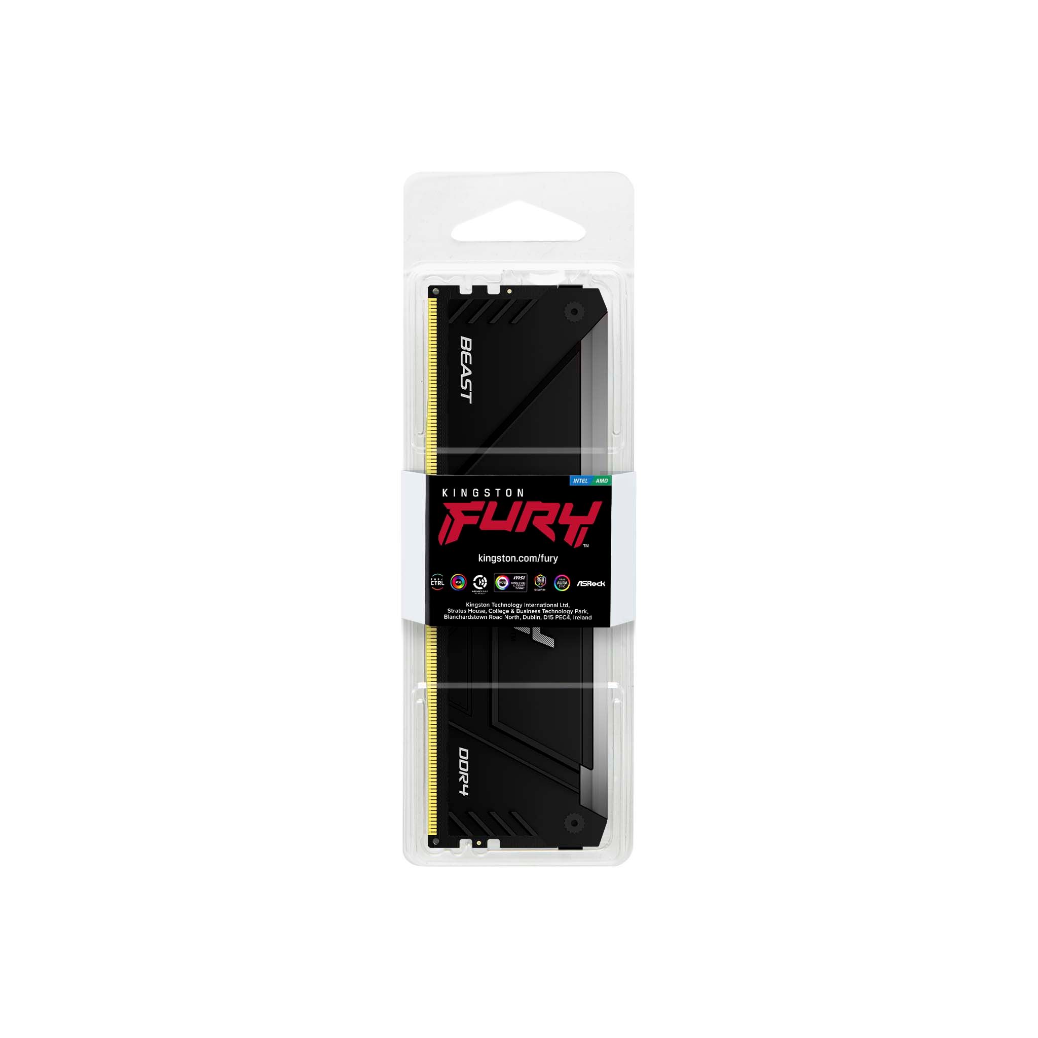 Память DDR4 32GB 3600MHz Kingston KF436C18BB2A/32 Fury Beast RGB RTL Gaming PC4-28800 CL18 DIMM 288-