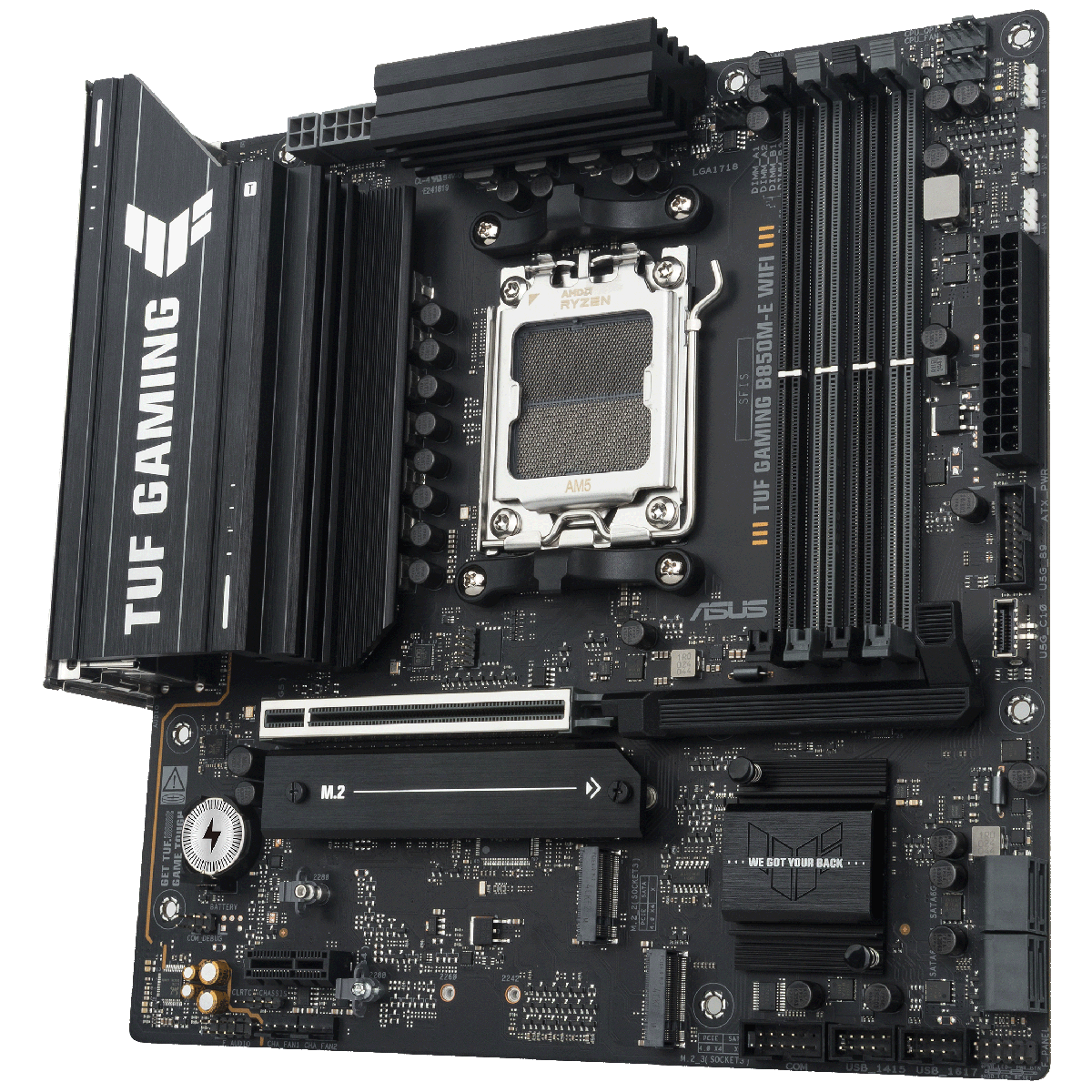 Материнская плата Asus TUF GAMING B850M-E WIFI Socket AM5 AMD B850 4xDDR5 mATX AC`97 8ch(7.1) 2.5Gg 