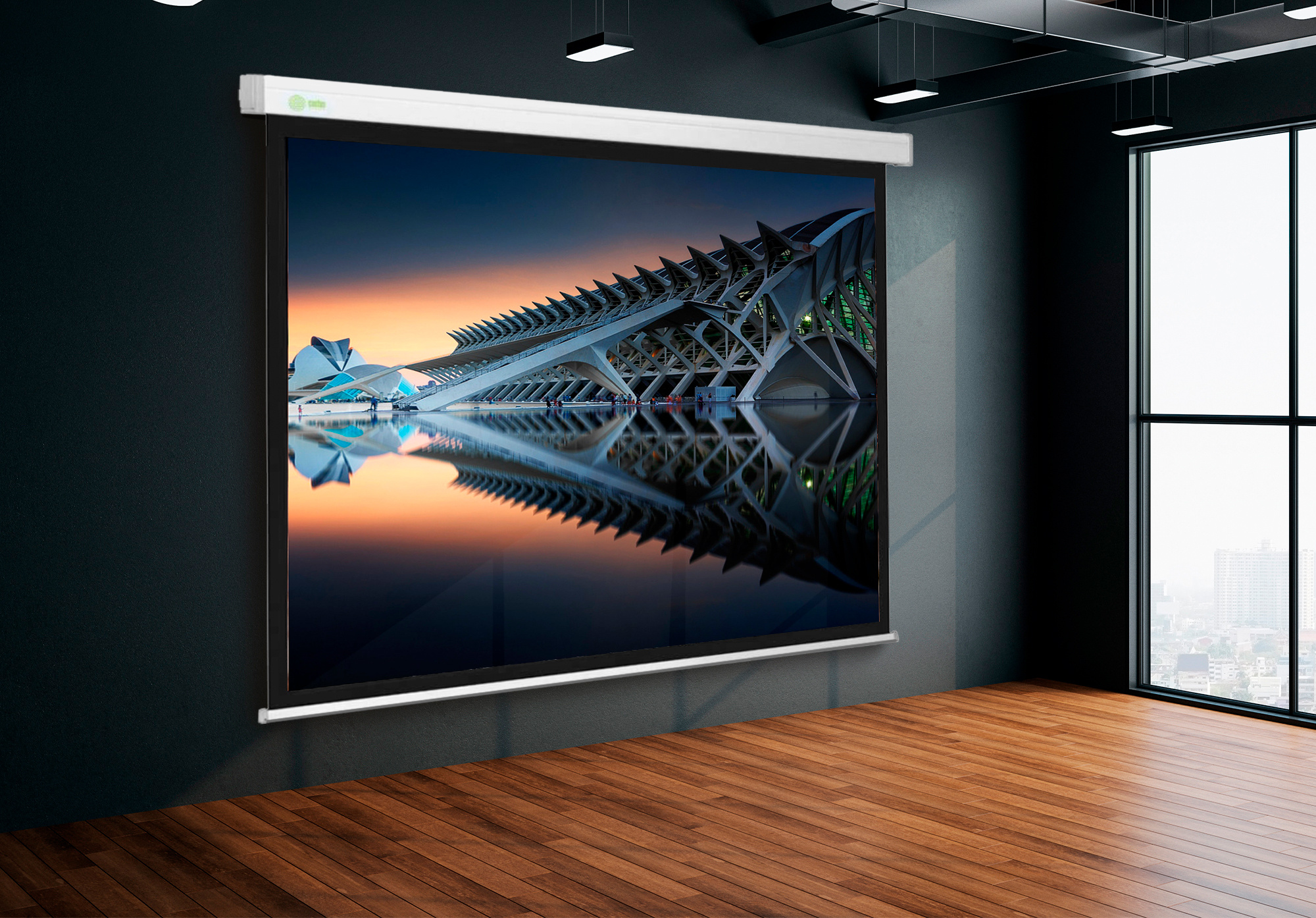 Экран Cactus 100" 180x180см Motoscreen CS-PSM-180x180 1:1 настенно-потолочный рулонный (моторизованн
