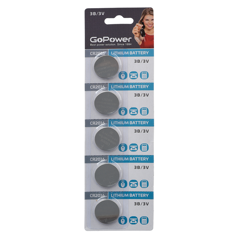 Батарейка GoPower CR2016 (00-00015605)