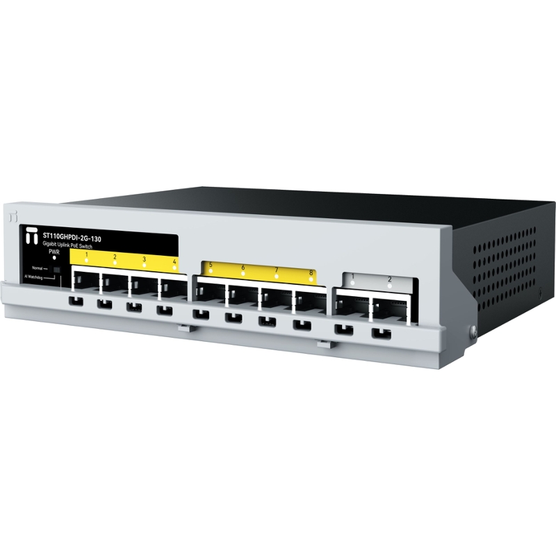 Неуправляемый PoE коммутатор Fast Ethernet, 8 портов 100 Мбит/с PoE+, 2 Uplink порта 1000 Мбит/с RJ4