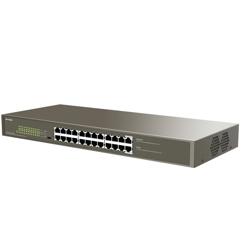 Коммутатор Tenda TEG1124P-24-250W (L2) 24x1Гбит/с 24PoE 225W неуправляемый