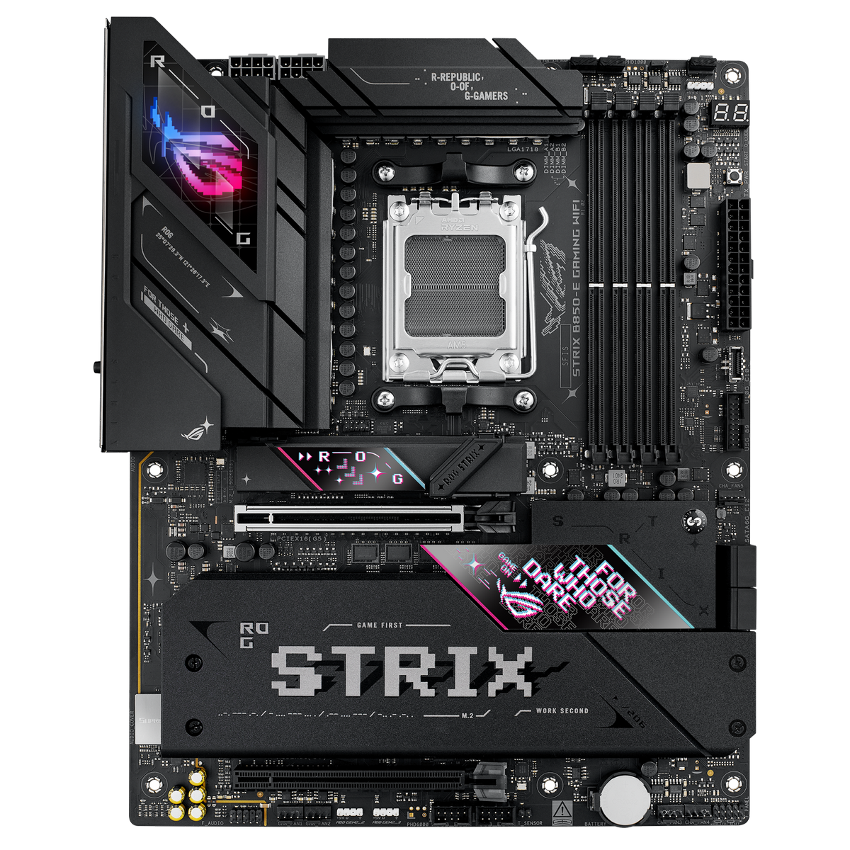 Материнская плата Asus ROG STRIX B850-E GAMING WIFI Socket AM5 AMD B850 4xDDR5 ATX AC`97 8ch(7.1) 2.