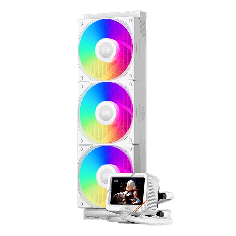 Система водяного охлаждения PcCooler GT360 Display ARGB Soc-AM5/AM4/1200/1700/1851 белый 4-pin 15-41