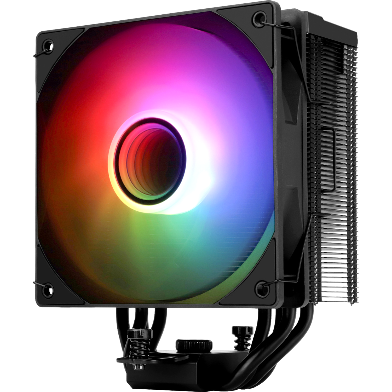 Кулер для процессора CPU Cooler Thermalright Assassin Spirit 120 Vision ARGB Black (4-pin PWM, LED temp., 154mm, Al Cu, 4x6mm, ARGB, 1x120mm, 66.17CFM, 25.6dBA, 1500RPM, S: 1851 1700 1200 115X, AM5 AM4, black) AS120-V-BL-ARGB