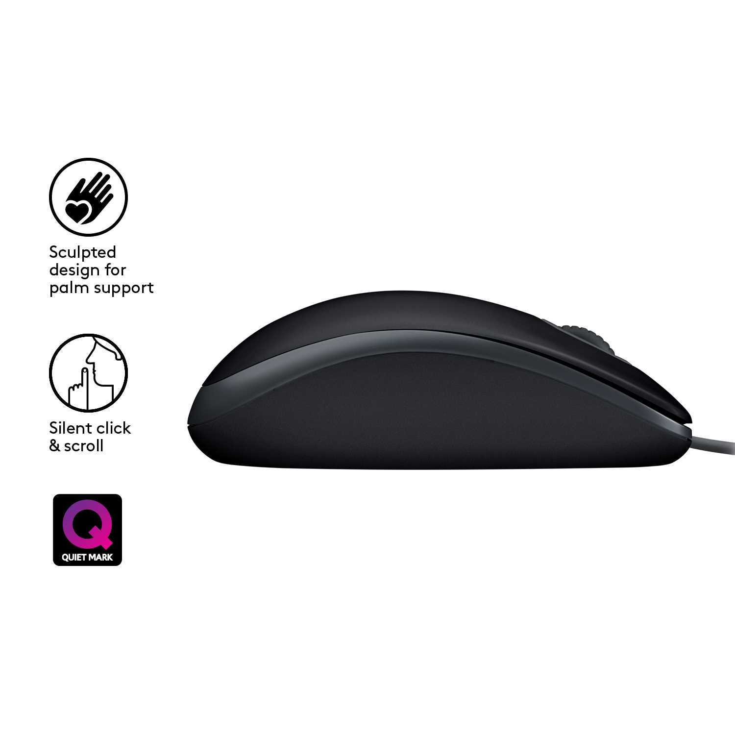 910-005508 Мышь Logitech B110 SILENT черный/серый [оптическая (1000dpi) USB2.0 для ноутбука (2but)]