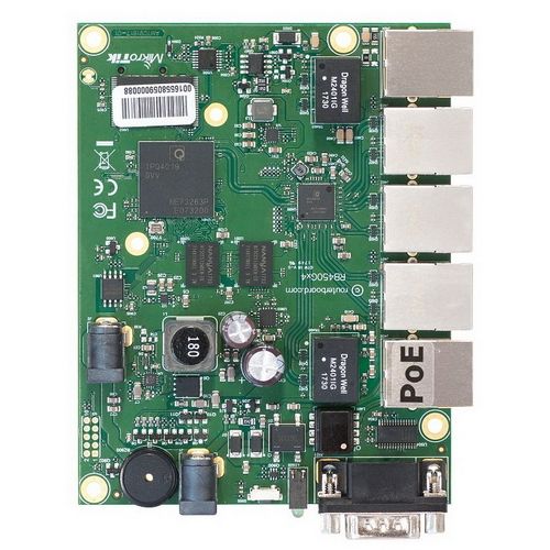 Маршрутизатор MIKROTIK RB450Gx4 без корпуса RouterBOARD 450Gx4 with four core 716MHz Atheros CPU, 1 