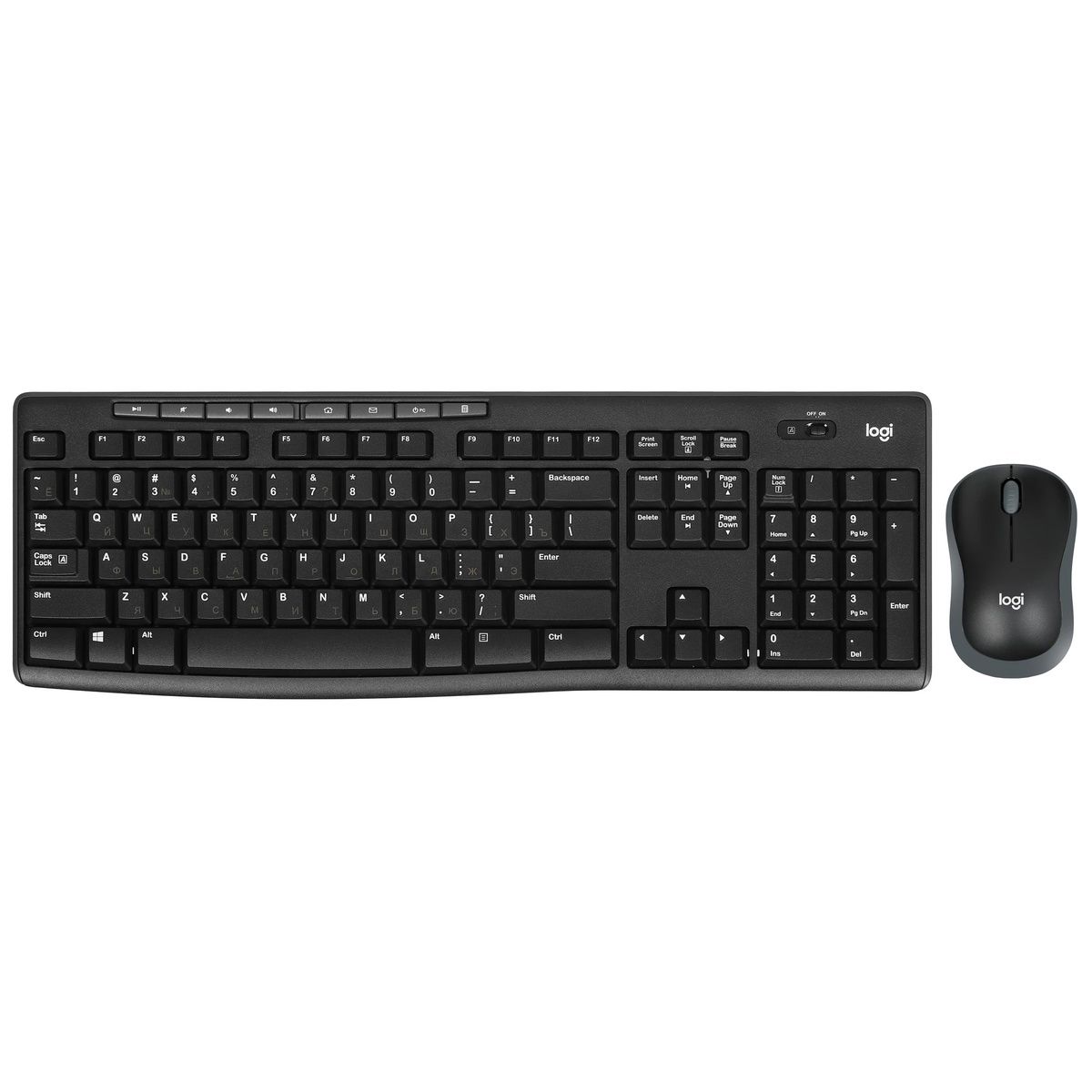 Клавиатура + мышь Logitech MK270 клав:черный мышь:черный USB беспроводная Multimedia (920-004518)