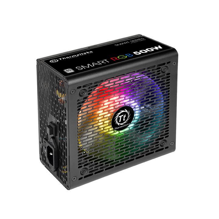 Блок питания Thermaltake ATX 500W Smart RGB 500 80+ white (20+4pin) APFC 120mm fan color LED 6xSATA