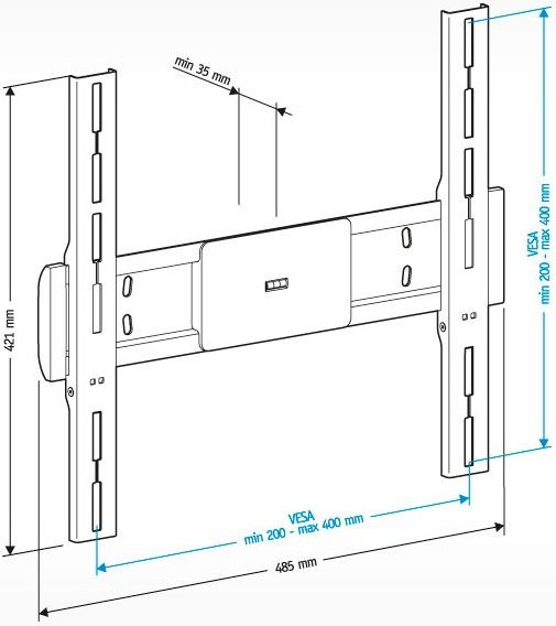 Кронштейн для телевизора Holder LCD-F4611 черный 32"-65" макс.40кг настенный фиксированный