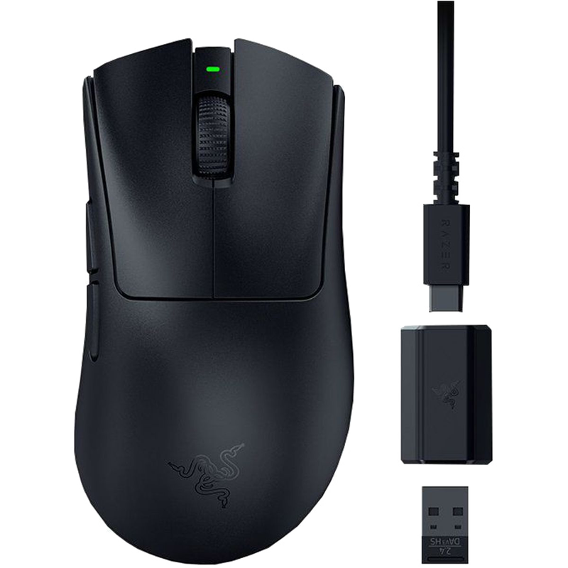 Мышь Razer DeathAdder V3 HyperSpeed черный оптическая 6400dpi беспров. USB 6but (RZ01-05140100-R3G1)