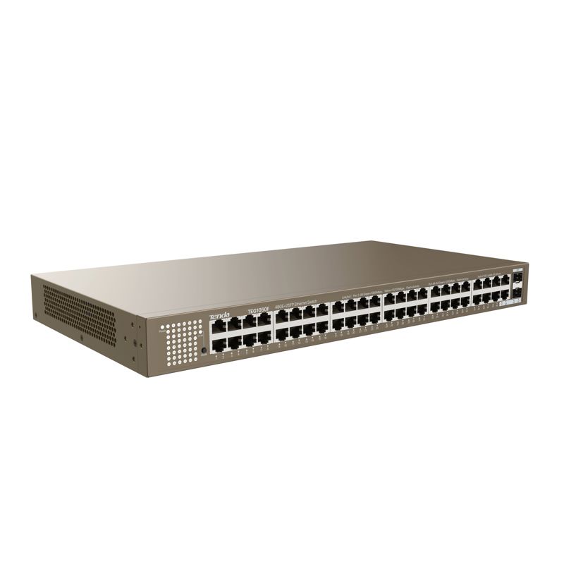 Коммутатор Tenda TEG1050F (L2) 48x1Гбит/с 2SFP неуправляемый