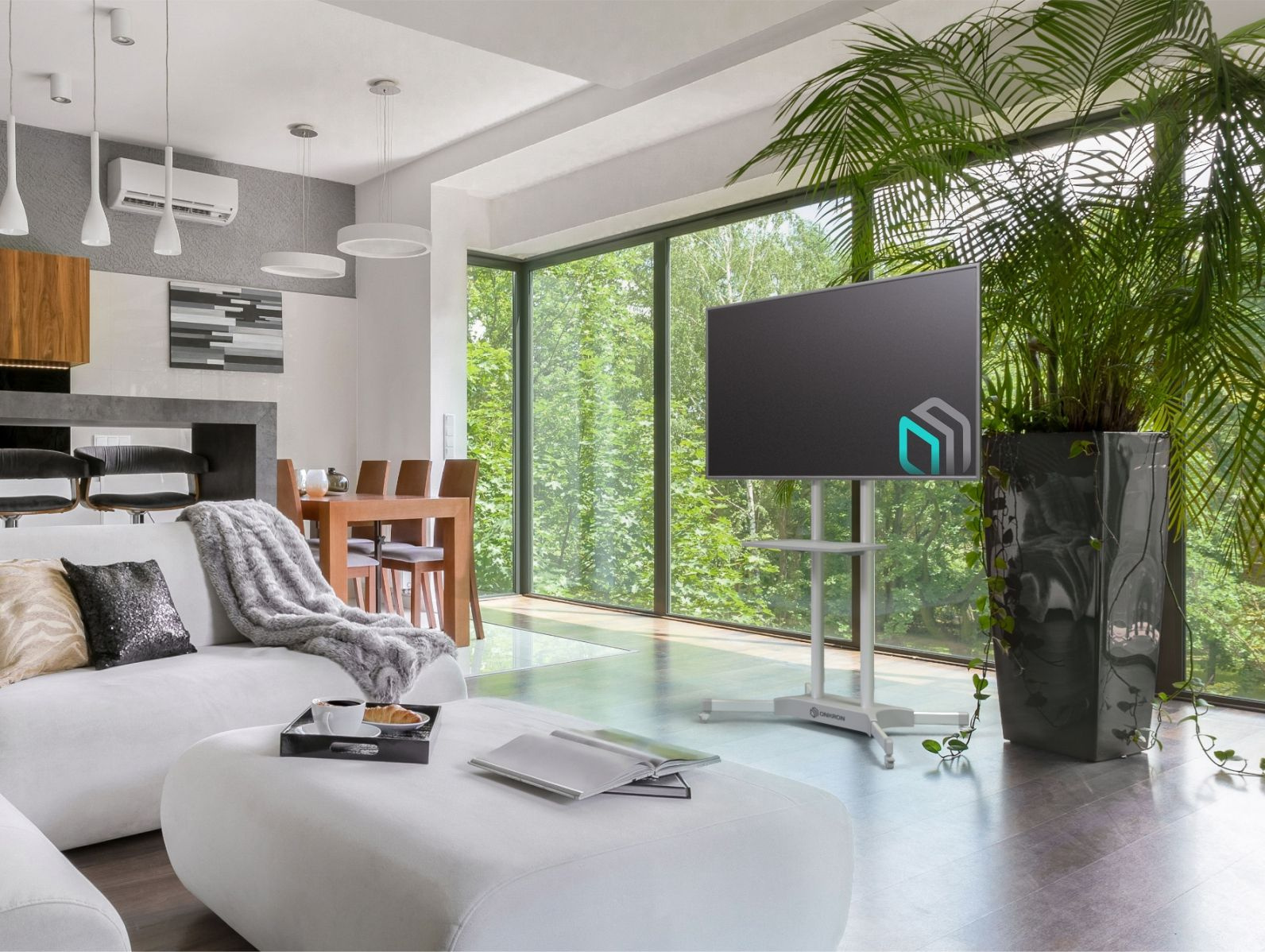 Стойка для телевизора Onkron TS1351 белый 32"-65" макс.50кг напольный мобильный