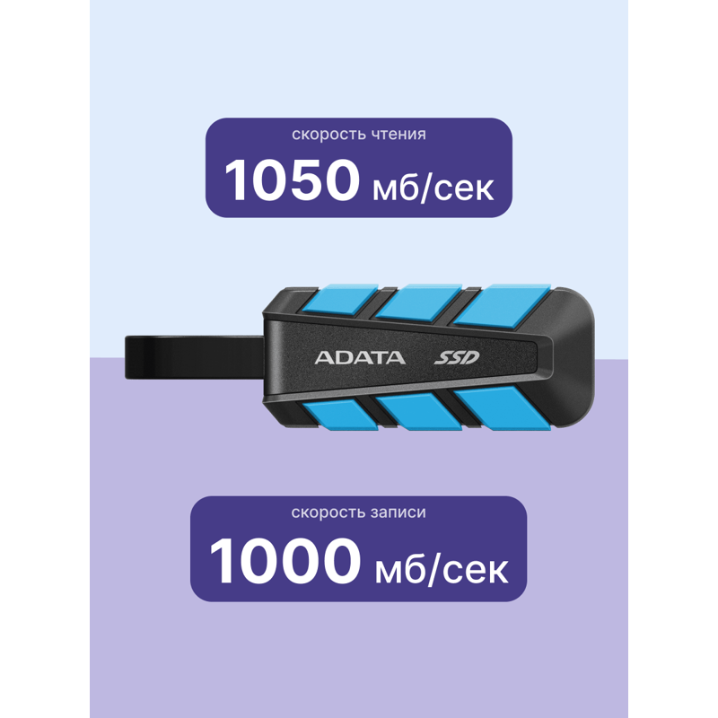 Накопитель SSD A-Data USB3.2 Gen2 1000GB SC740-1000G-CBU SC740 синий