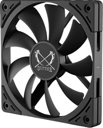 Кулер для корпуса/ Case Cooler Scythe Kaze Flex II 120 Slim (120x120x15mm, 4-pin PWM, 48CFM, 27.8dBA, 1800RPM, Black)