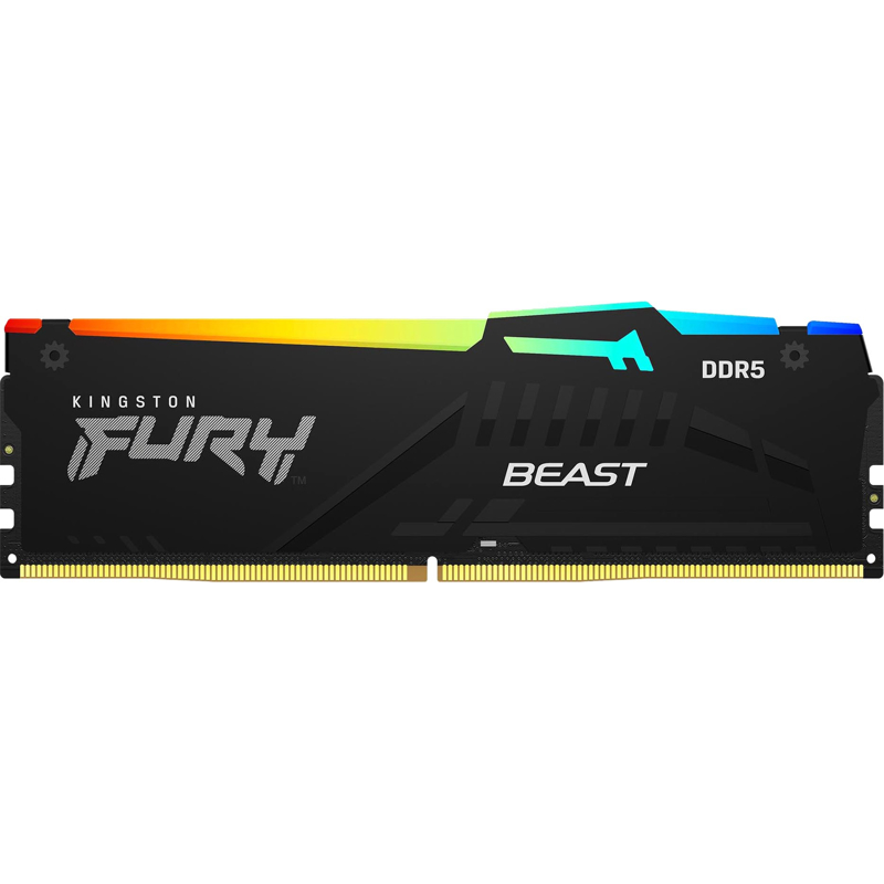 Модуль памяти Kingston 64GB DDR5 5600 FURY Beast Black RGB EXPO Non-ECC Unbuffered DIMM (Kit 2*32gb)