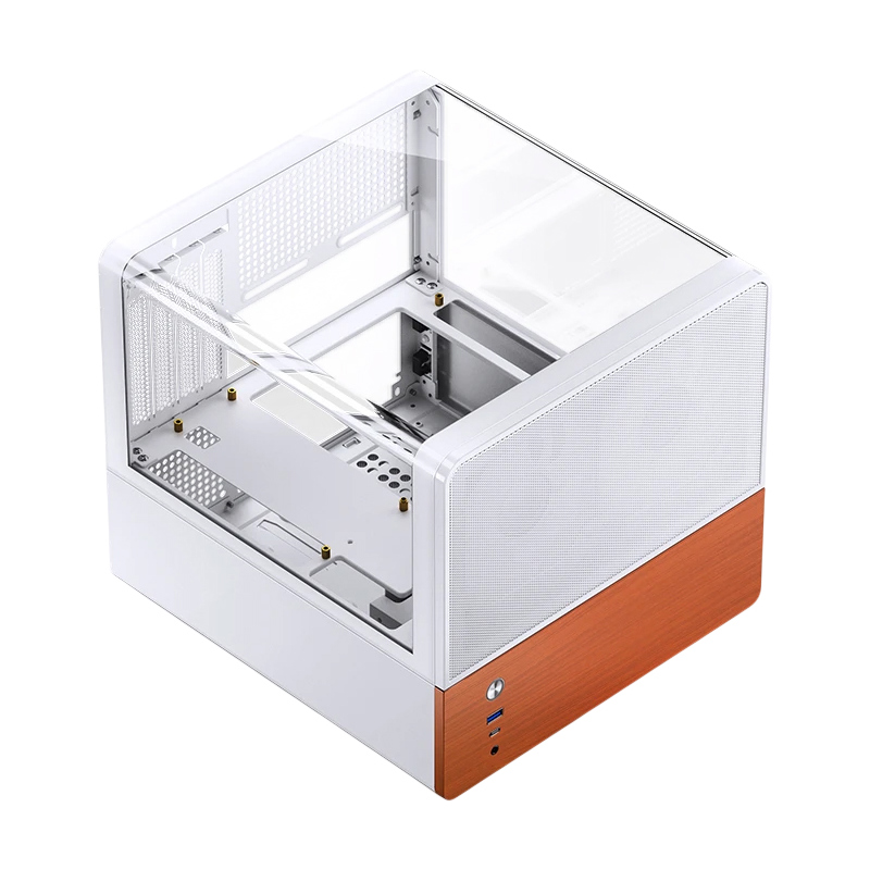 Корпус JONSBO V12, Mini-Tower, TG, 2x120mm, 1xUSB-A 3.0 + 1xUSB-C 3.2, mATX, mITX White