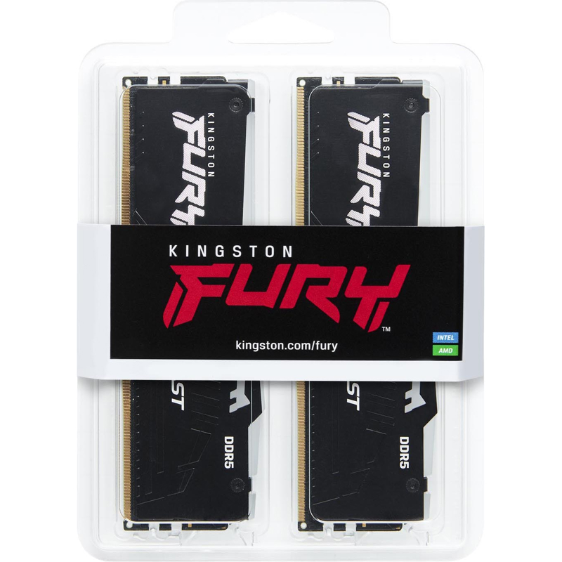 Модуль памяти Kingston 64GB DDR5 5600 FURY Beast Black RGB EXPO Non-ECC Unbuffered DIMM (Kit 2*32gb)