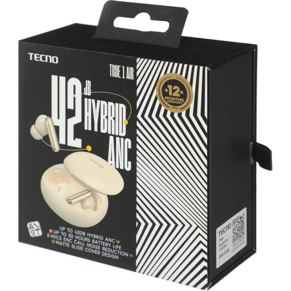 Гарнитура внутриканальные Tecno True 1 Air TU01 кремовый беспроводные bluetooth в ушной раковине (TU