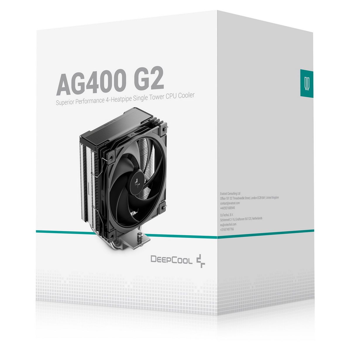 Кулер для процессора DEEPCOOL AG400 G2 LGA1851/1700/AM5/AM4 (18шт/кор, TDP 220W, PWM, Fan 120mm, 4 т