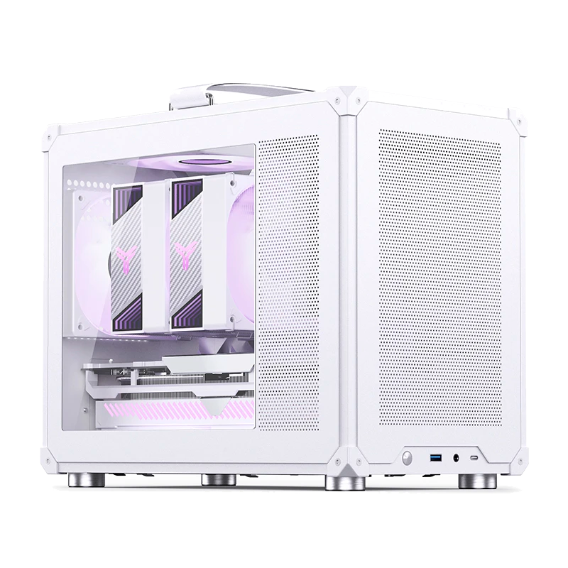 Корпус JONSBO C6 MAX Handle, Mini-Tower, TG, no fan, 1xUSB-A 3.0 + 1xUSB-C 3.1, mATX, mITX White