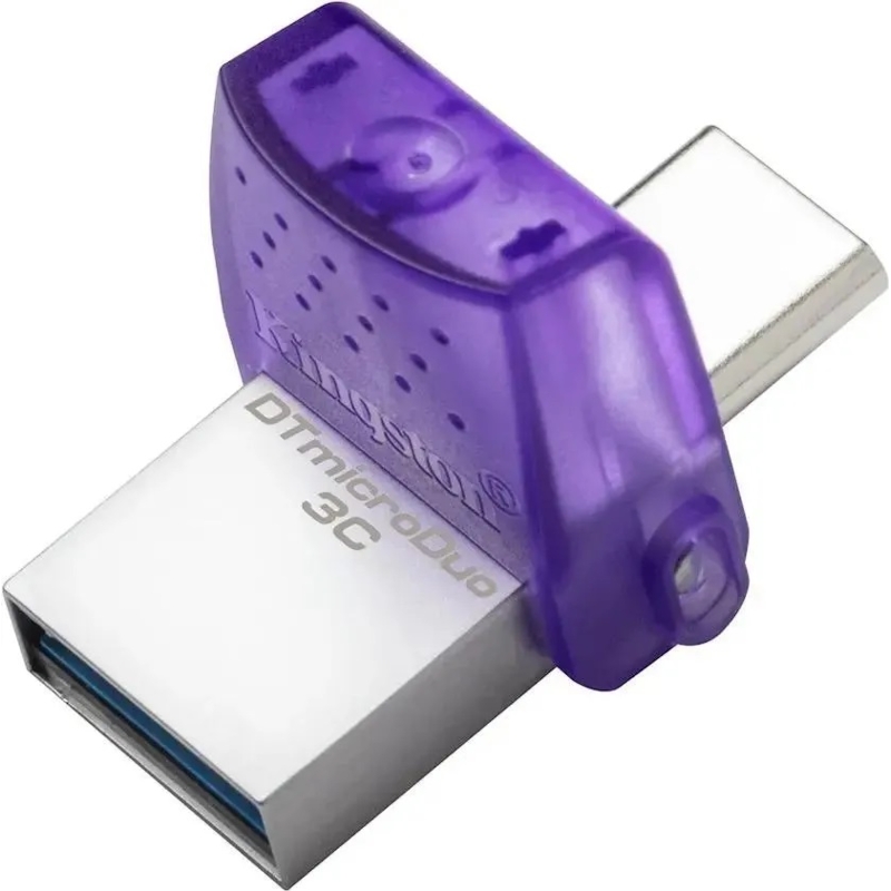 Флеш Диск Kingston 256Gb DataTraveler microDuo 3C DTDUO3CG3/256GB USB3.0 фиолетовый