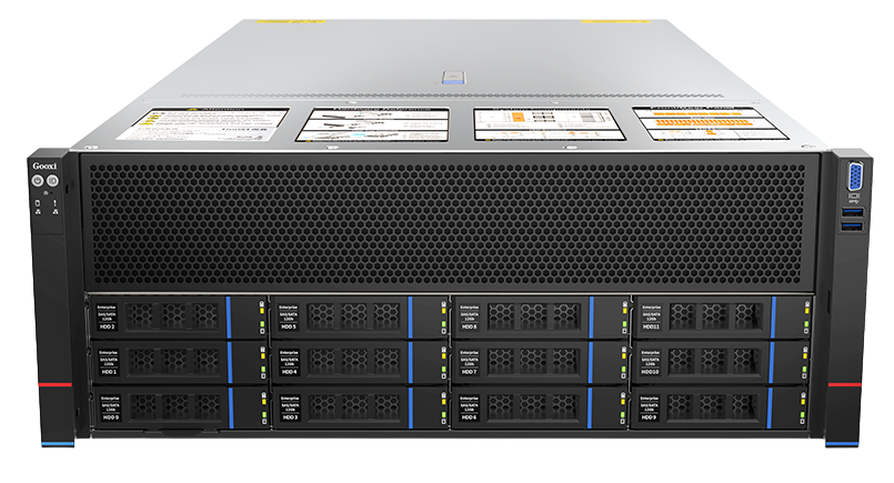 Серверная платформа Gooxi SY4108G-D12R-G4 GPU solution 4U 12bay server platform based on Intel Gen 4th, 4* 2700W PSU, 8* cable for H100 etc., rail kits, EU power cables, OCP slot X16 0.95.004.1061