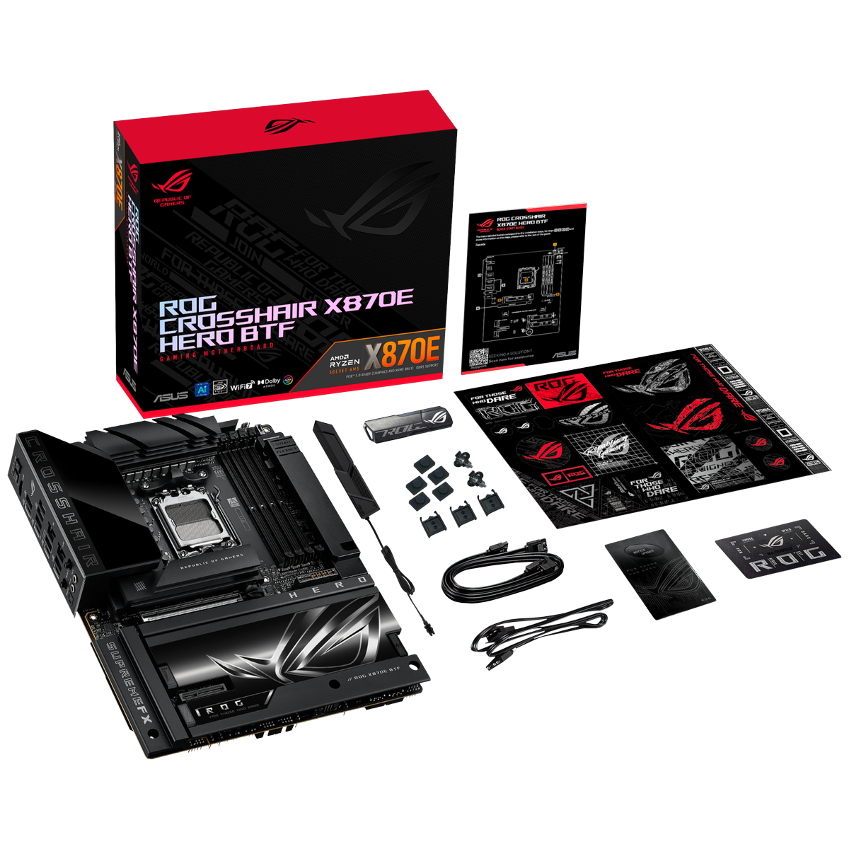 Материнская плата ASUS ROG CROSSHAIR X870E HERO BTF AM5 ATX 4xDDR5 PCIEx16 PCIEx4 5xM.2 4xUSB-C HDMI