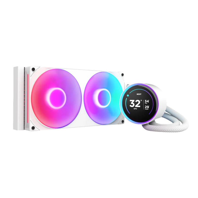 Система жидкостного охлаждения NZXT Kraken Elite 280 RGB (250W, 280mm, LED temp., White/ Fans: 2x140