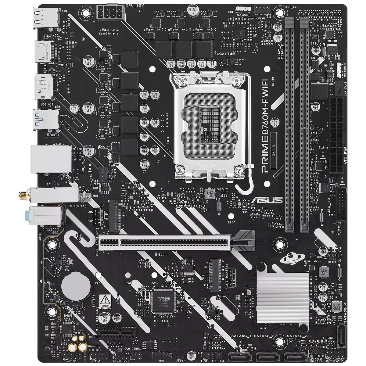 Материнская плата Asus PRIME B760M-F WIFI Soc-1700 Intel B760 2xDDR5 mATX AC`97 8ch(7.1) GbLAN RAID+