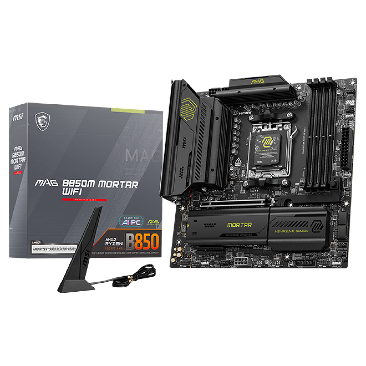 Материнская плата MSI MAG B850M MORTAR WIFI Socket AM5 AMD B850 4xDDR5 mATX AC`97 8ch(7.1) 5Gigabit 