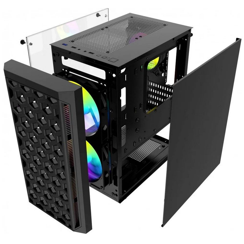 Корпус Powercase Корпус Powercase Mistral Micro T3B Tempered Glass, Mesh, 2x 140mm + 1х 120mm 5-colo