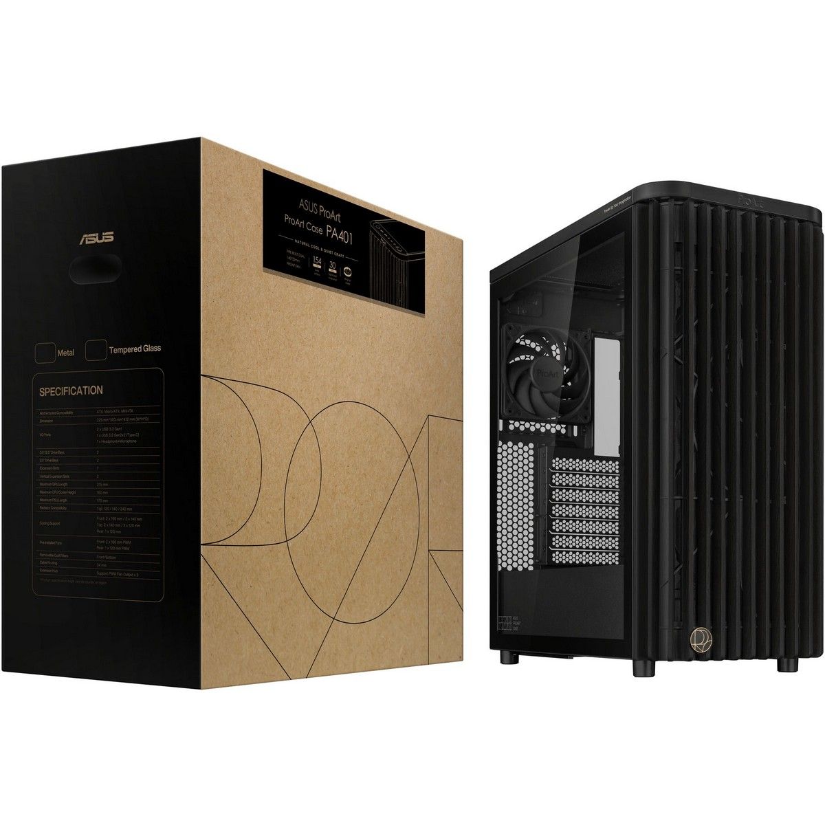 Корпус для ПК ASUS PROART PA401 WOOD TG PWM BLACK